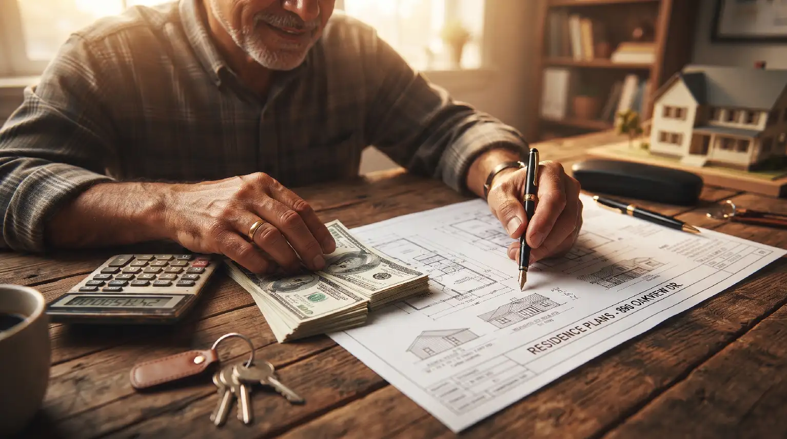 Billetes de dolares sobre la mesa calculando el down payment para casa en Dallas con ITIN